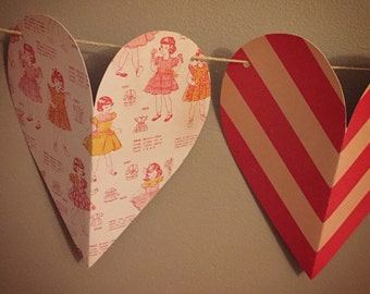 Paper Sweetheart Garland - Heart Garland - Baby Shower / Bridal Shower / Birthday Party Decoration