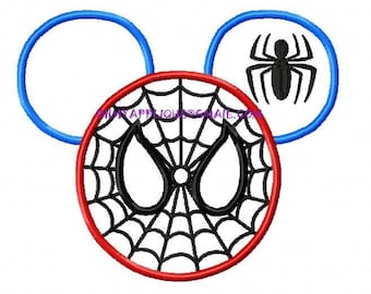 Character Inspired Super Hero Spider Design Embroidery Applique Design