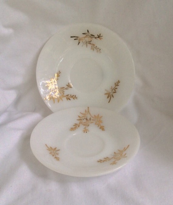 Vintage Fenton White Milk Glass Saucers Fenton by TheClutterBug65