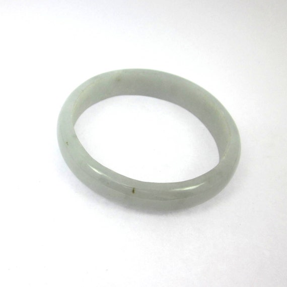 RESERVED Ice Jade Bangle Bracelet White Translucent Guatemalan