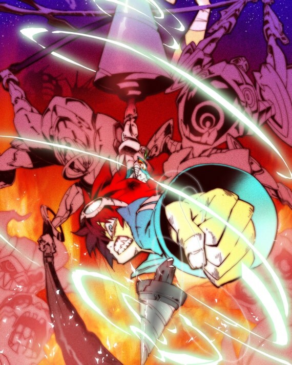 Gurren Lagann Poster Anime Japanese Tengen by Superiorposters