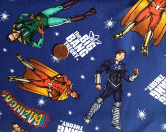 Big Bang THEORY Print, Sheldon and Friends ~ 100% Cotton Fabric Fat Quarter for Quilting & Crafts