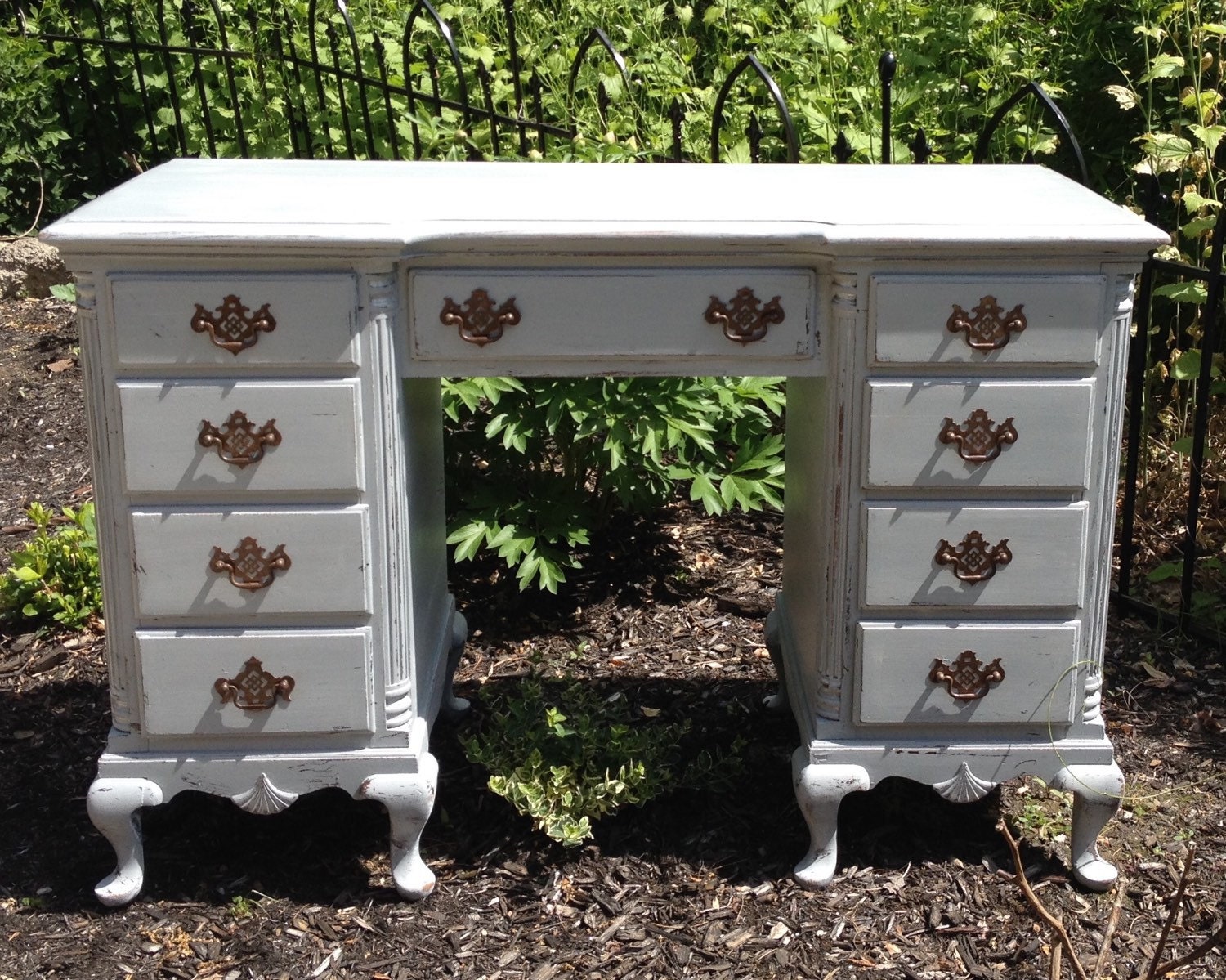 Gray Vintage Distressed Desk Haute Juice