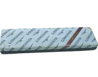 Vintage Longines Long Watch Box Woven Logos Rare Collectible