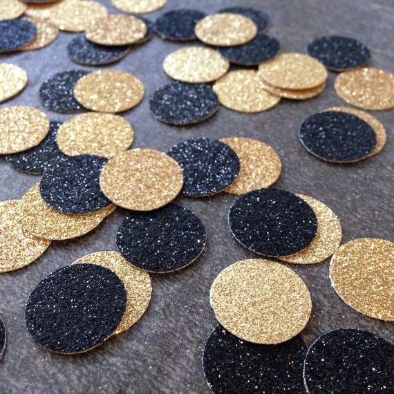 Gold Glitter & Black Glitter Confetti New Orleans Saints