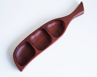 Teak Serving Dish Teak Platters Teak Serving Tray Mid Century Modern Danish Design Teak Fish
