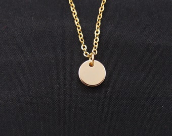 14K Gold Disc Necklace Jennifer Aniston Aveeno Commercial