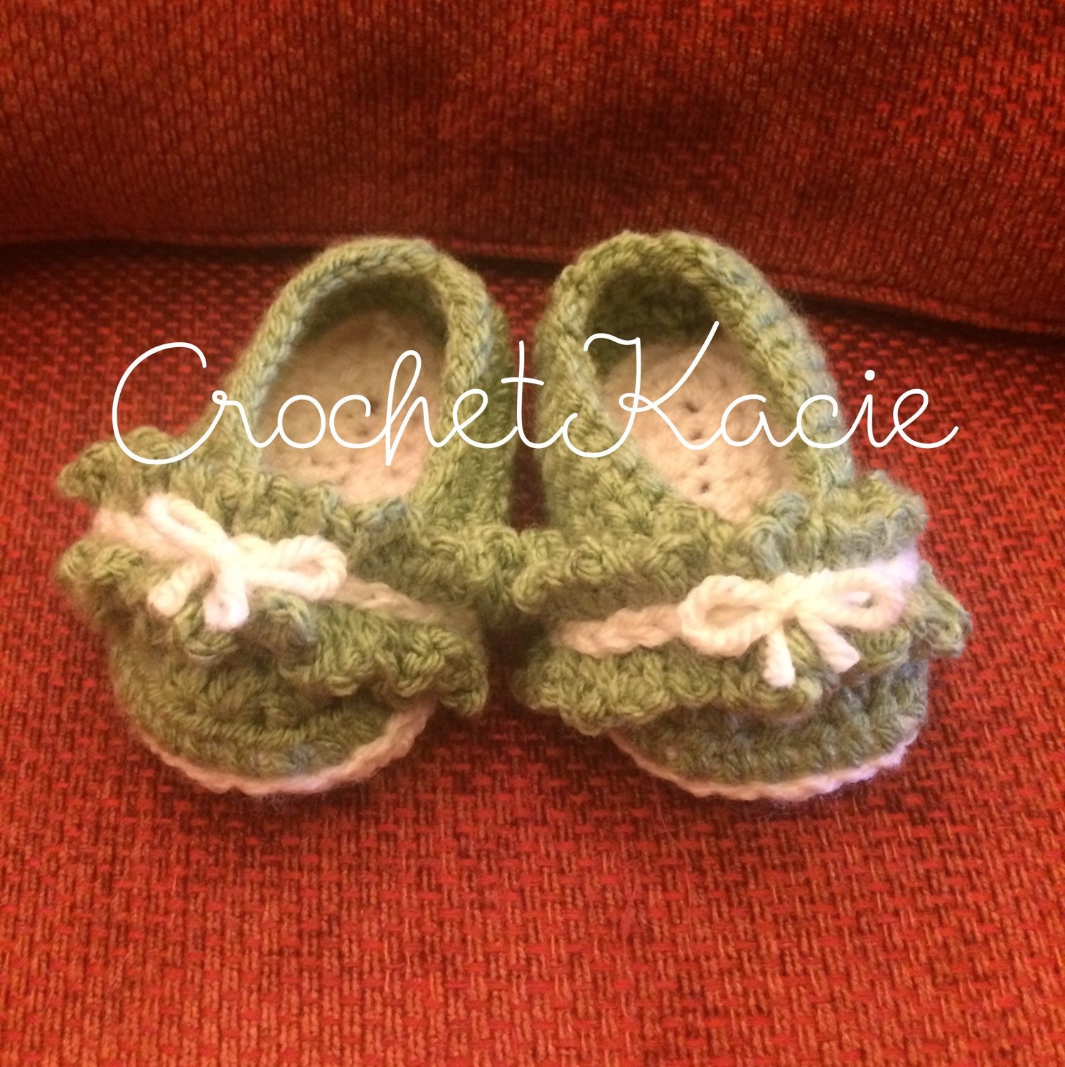 Baby Ballet Ruffle Flats Crochet Baby Shoes by CrochetKacie