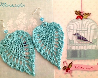 Crochet Earrings, Orecchini Uncinetto, 100% Cotton Thread, Handmade Jewelry