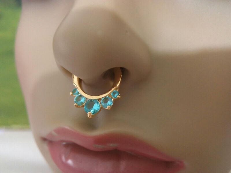 NOSE CLICKER nose ring stainless Steel 16g Septum by ancienttribal