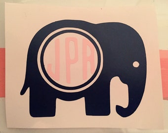 Elephant Monogram Decal