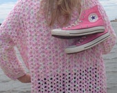 pink oversized sweater, lacy sweater, crochet sweater, handmade woman sweater, peekaboo sweater, lightweight crochet sweater, gift for her pink oversized sweater, lacy sweater, crochet sweater, handmade woman sweater, peekaboo sweater, lightweight crochet sweater, gift for her