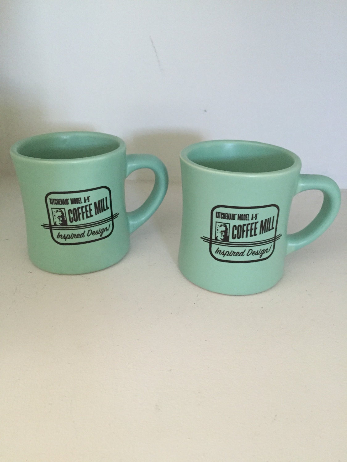 Vintage mint green Kitchenaid Model A9 Coffee Mill Mug Retro