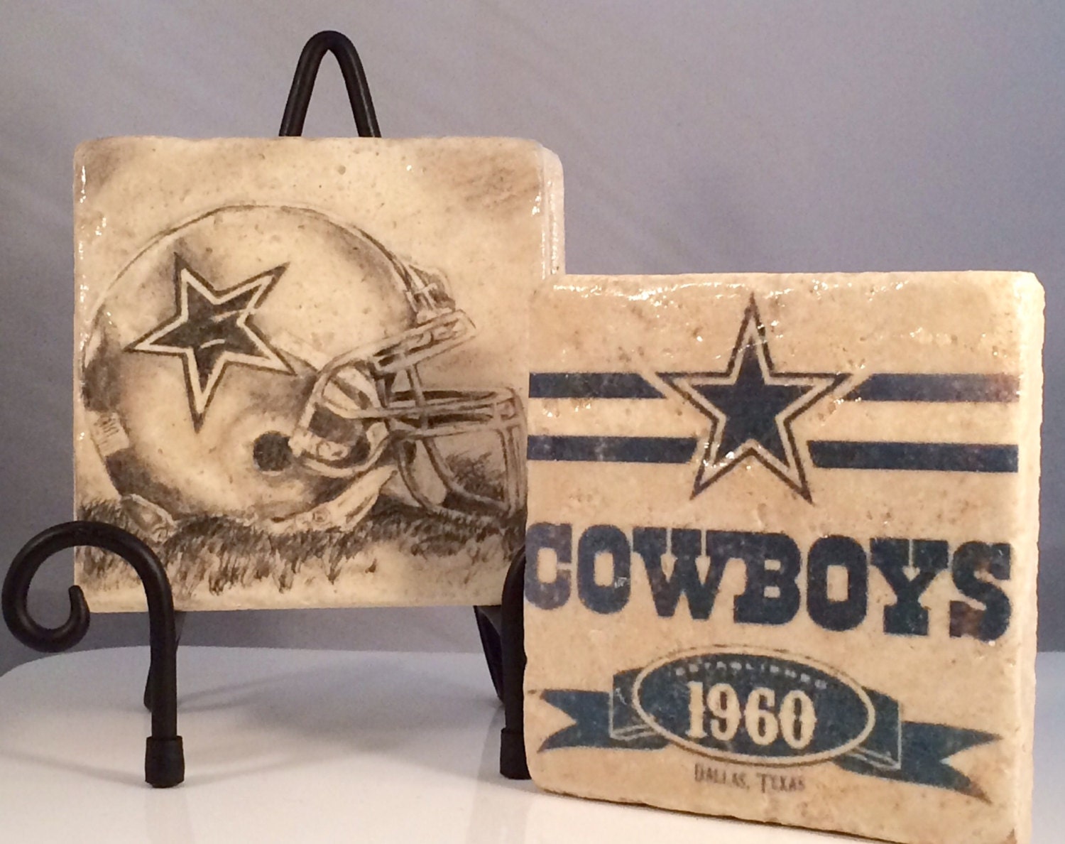 Vintage Dallas Cowboys Coaster Set Set includes 4 by CasitaBella