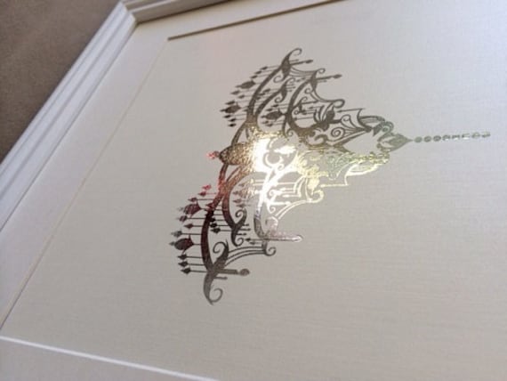 Silver Foil Chandelier Print, dinning room art, home decor, silver wall decor, powder room print, gift for her, dorm room print, beauty art