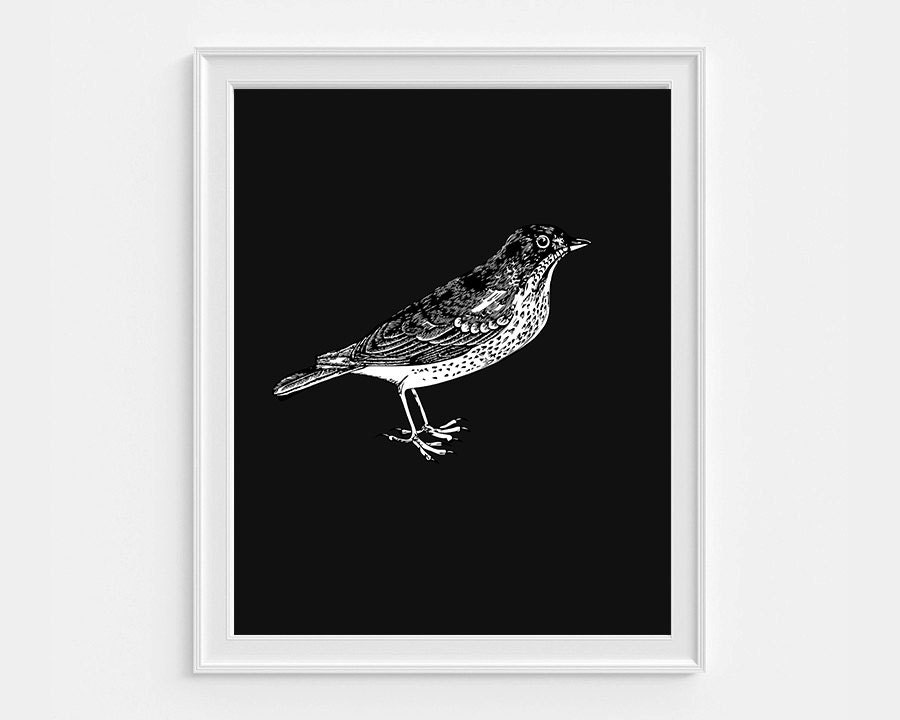 Gray Bird, Geometric Bird Print, Printable Bird,Bird Poster, Bird Print ...