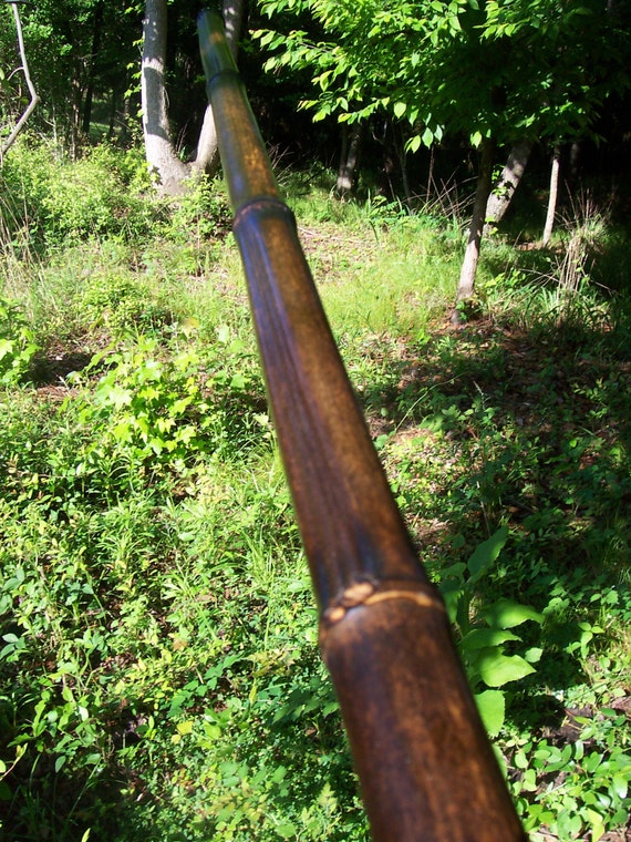 Black Bamboo Bo Staff 60" 5 ft 3/4" diameter center Filipino Okinawan