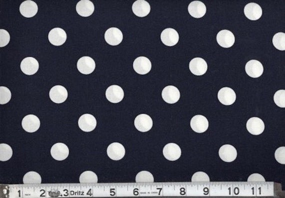 navy and white polka dot