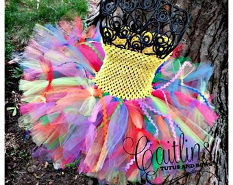 Items similar to Rainbow Tutu Girls Birthday Tutu, Colorful Tutu Skirt ...