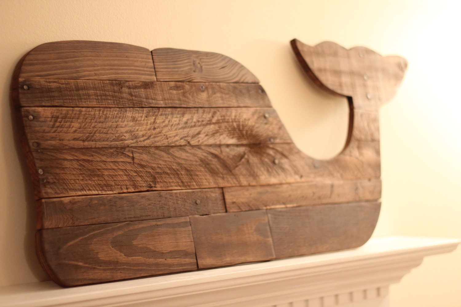 Extra Large Wooden Whale Wall Art by CoastalCoveCreations