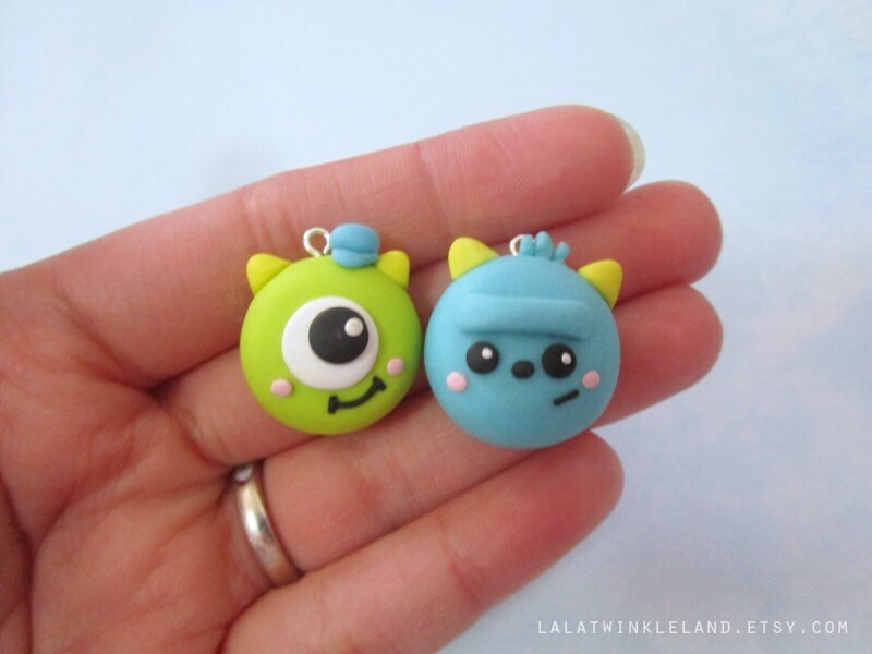 Cute Monsters Set Polymer Clay Charm by LalaTwinkleLand on Etsy
