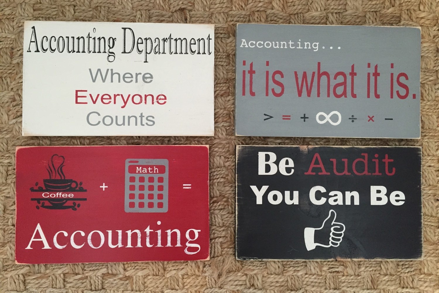 Accounting Custom Wood Signs with Fun Sayings