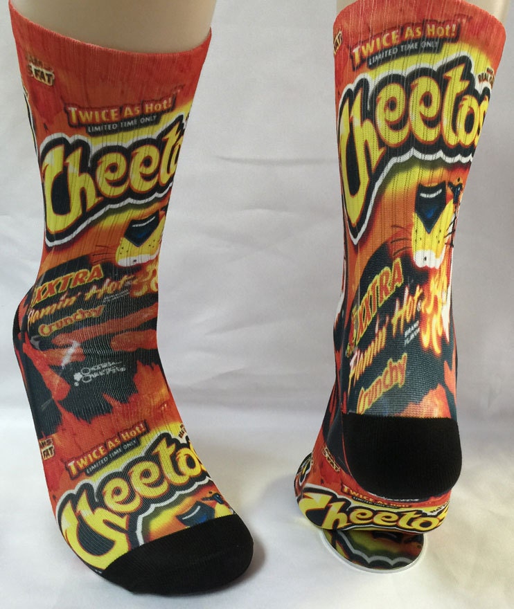 Custom Flamin Hot Cheetos Socks By Sockaddiction On Etsy.