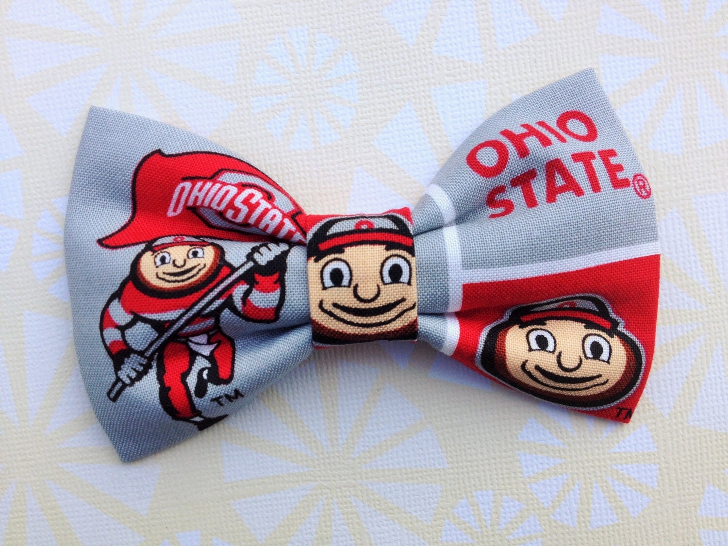 Ohio State Buckeyes OSU premade bow ties clip on by Flowcessories