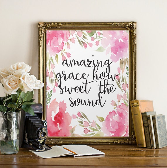 bible verse print printable watercolor wall art print hymn