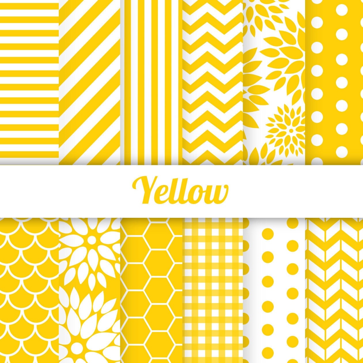Yellow Digital Paper Scrapbook Paper