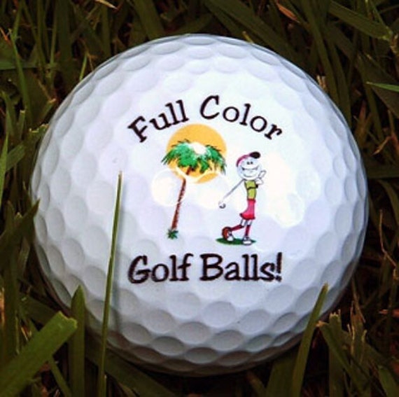 6 Custom Color Printed Golf Balls Photo Golf Balls by InkedYourWay