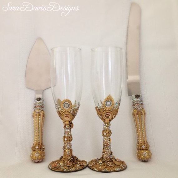  Cake  Server and Toasting Flute  Set  Toasting by 
