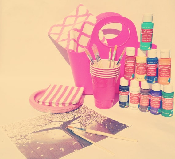 Items similar to Adult Paint Party Kit "Four Seasons" Set of Five on Etsy