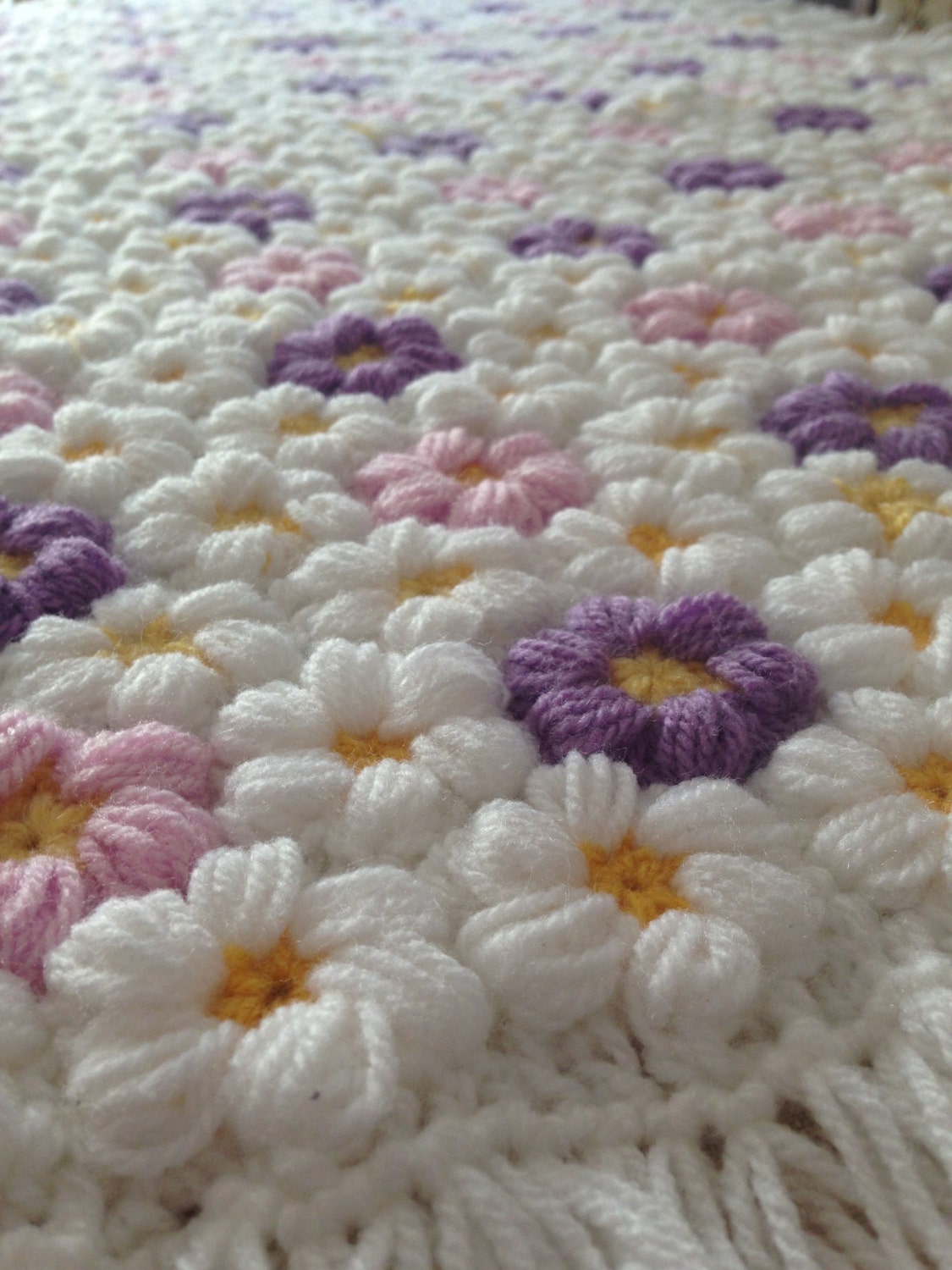 crochet baby flower blanket baby girl blanket flower blanket