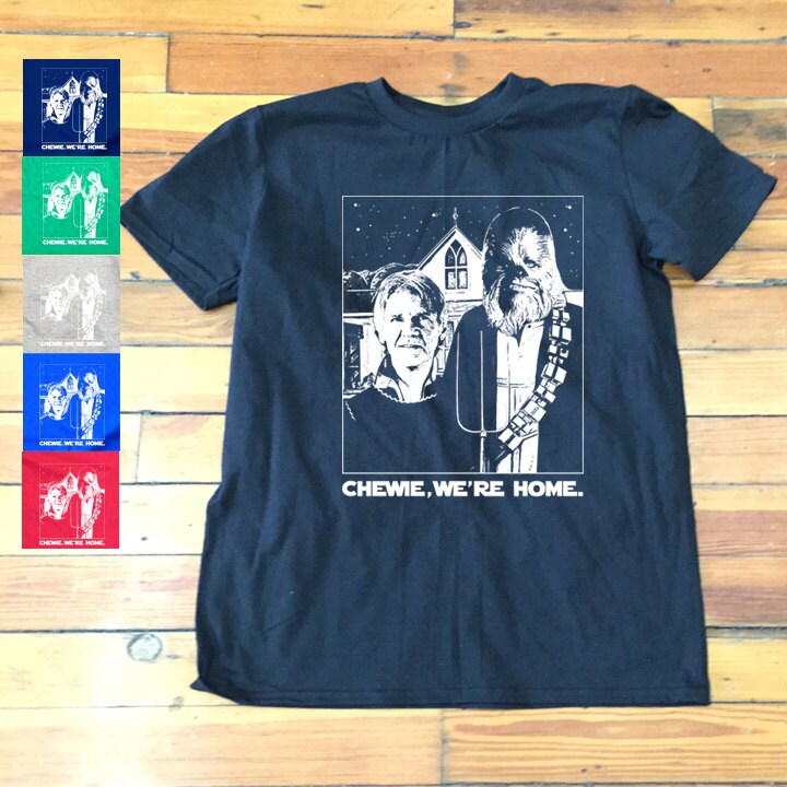 Chewie We're Home American Gothic Funny Star Wars the