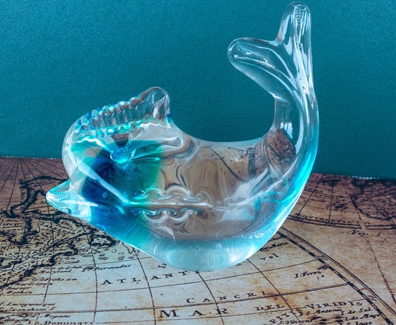 dolphin glass statue