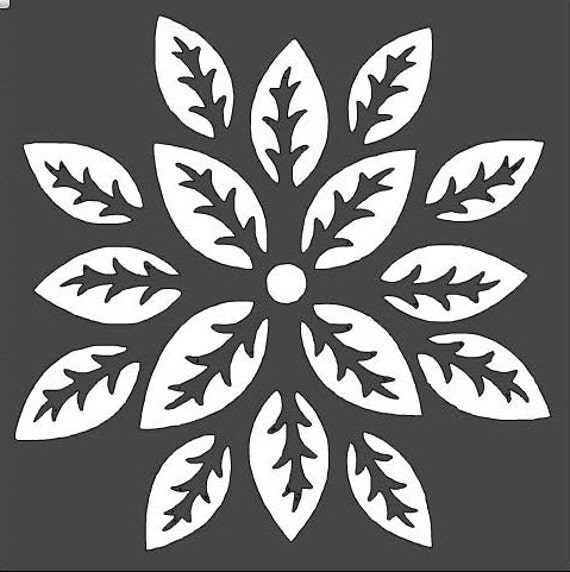 Leaf Flower Stencil 12x12 by HouseofDavis on Etsy