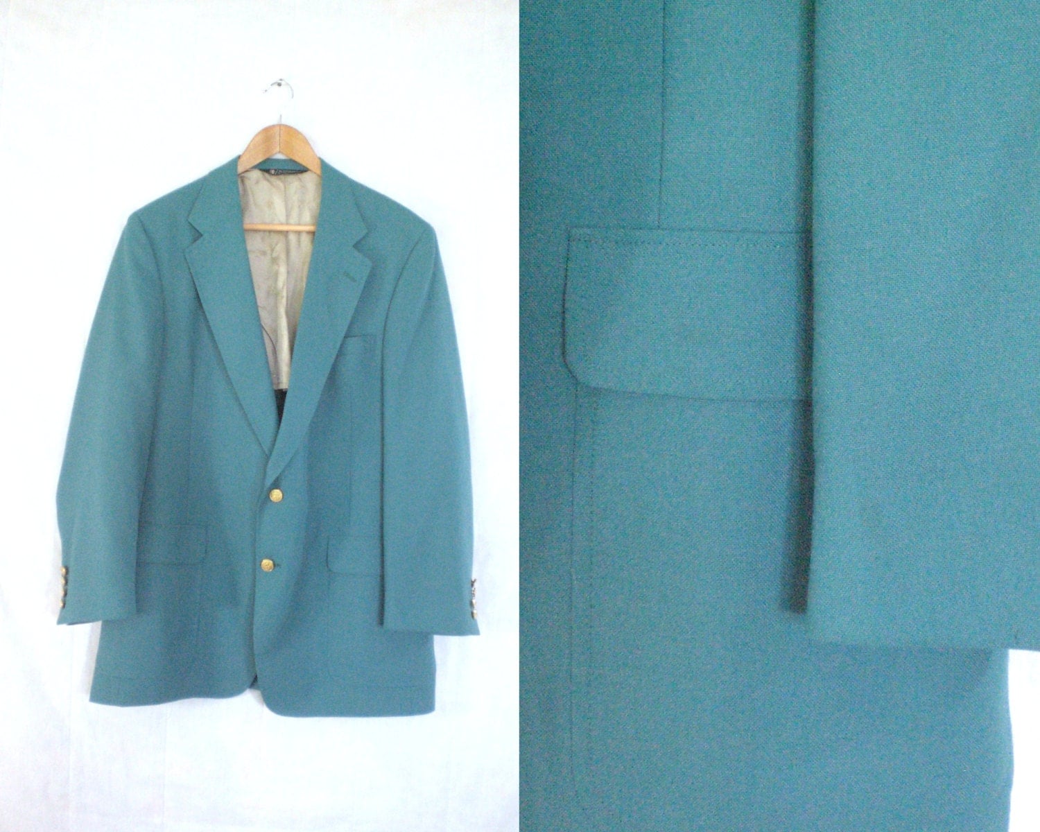 RESERVED mens teal blazer size 42R. mens blazer 42R. teal