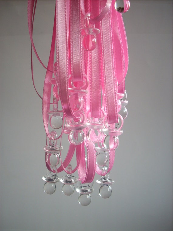 Baby Shower Pink Pacifier Necklace 20 Pieces Baby Shower