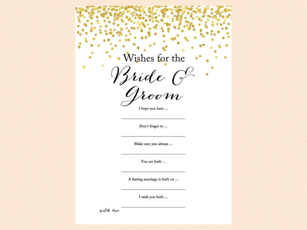 Wishes for the Bride and Groom Card Sign Wishes cards