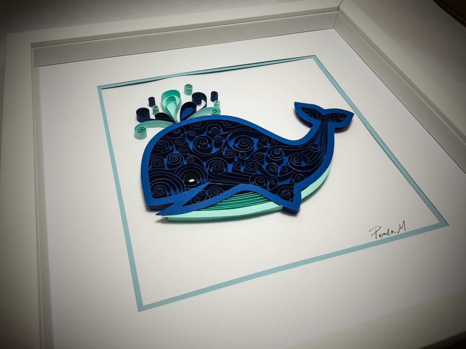 Nautical Quilled Whale Paper Art