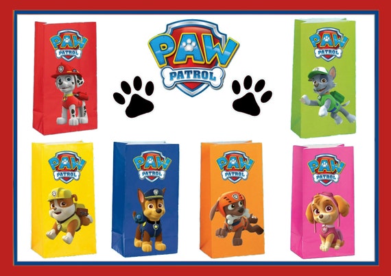 6 Paw Patrol Treat Bags by PartyVille100 on Etsy