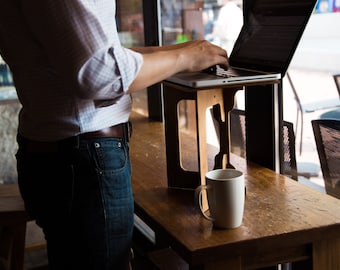 Bamboo StandStand: standing desk and laptop stand