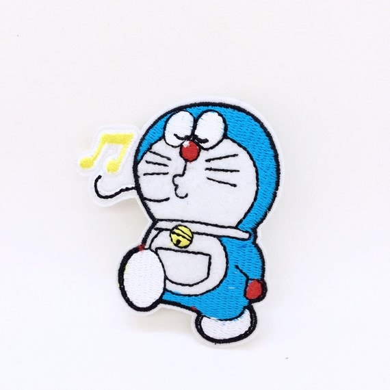 Whistling cantoon Doraemon Embroidered Iron on by RockyMonkei