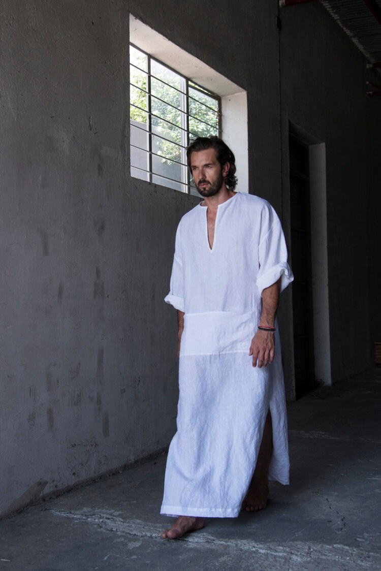  Men s cool soft pure linen beach caftan Ideal by YUMEworld