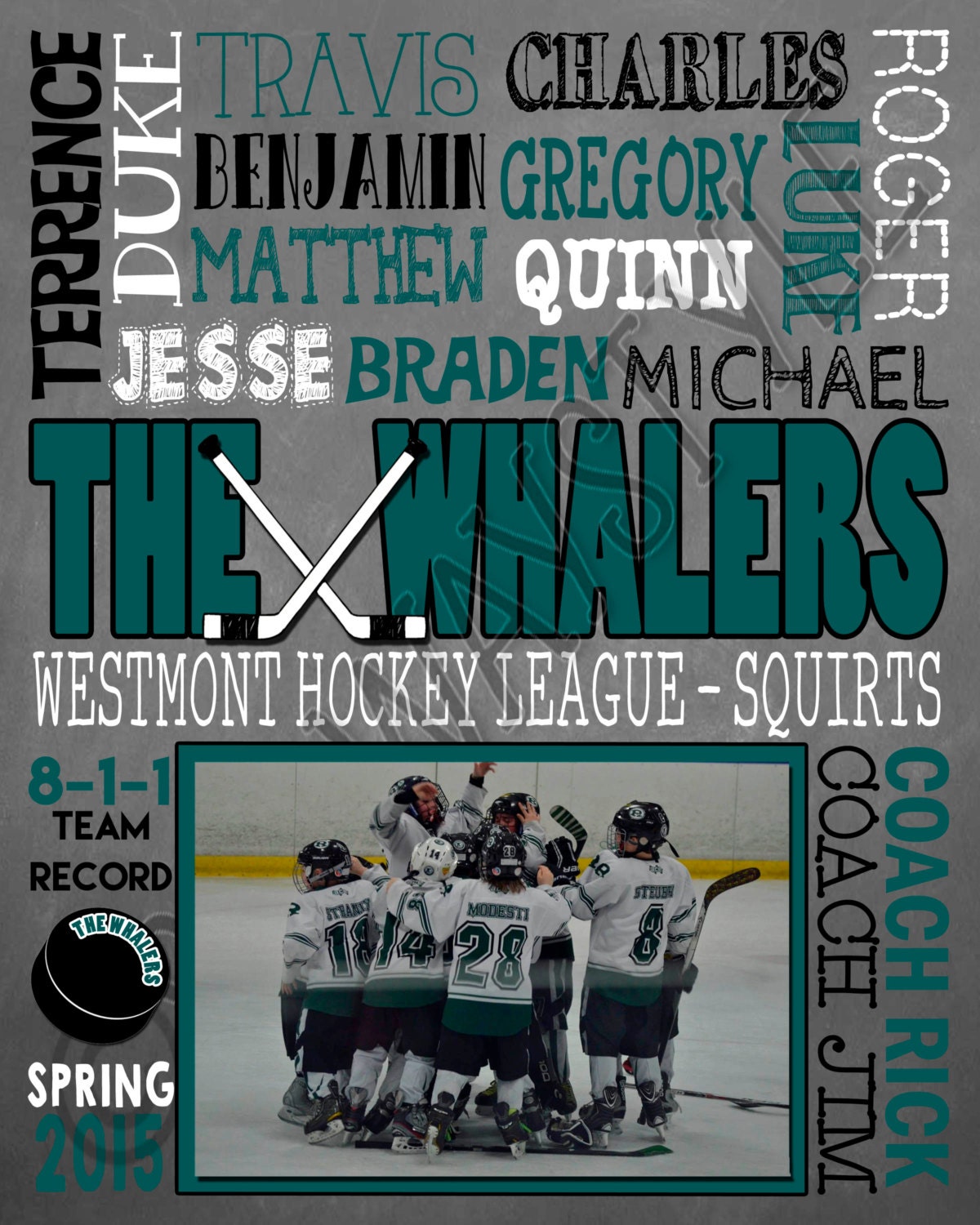 Hockey Coach Gifts Hockey Coaches Gift Hockey Team Photo