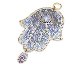 Hamsa Mosaic, Hamsa wall hanging, Hamsa Wall art, Judaica, Handmade, Made in Israel, Bat Mitzva Gift, Jewish Art, Israel Art