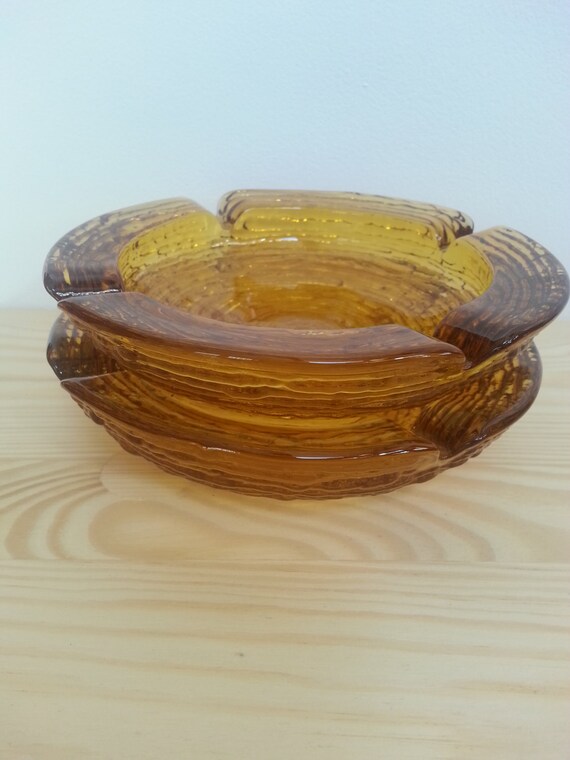 Anchor Hocking Amber glass ashtrays. 60's Retro by RetroMeJess