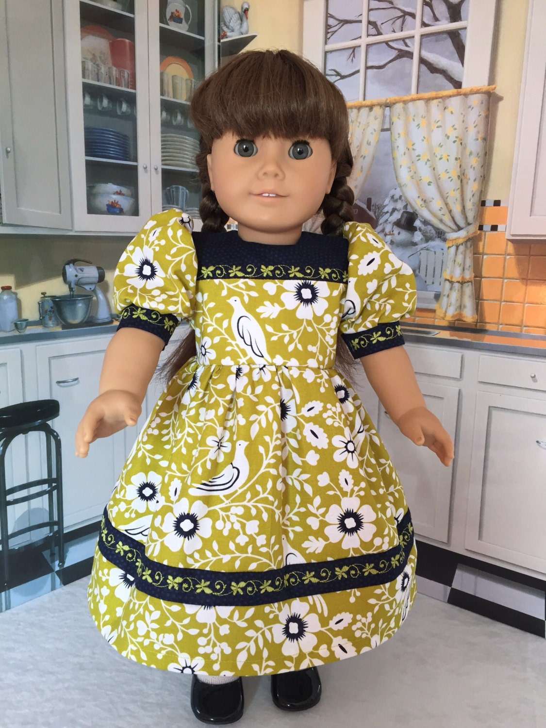 American Girl Doll Molly 1940's dress by Petticoatsandtutus