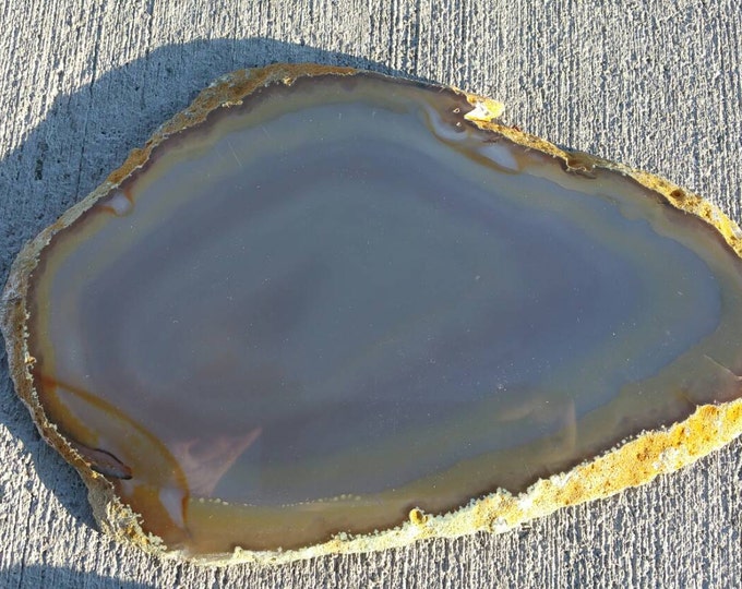 XL Chalcedony Slice- 9" Agate Slab Natural- Home Decor \ Reiki \ Healing Stones \ Chakra \ Agate Slice \ Agate \ Agate Geode \ Agate Slab